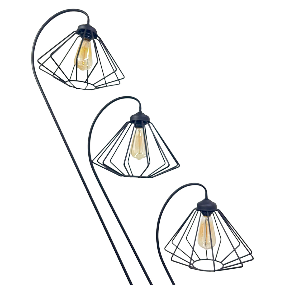 Lámpara de Pie Vintage Triple Diamante