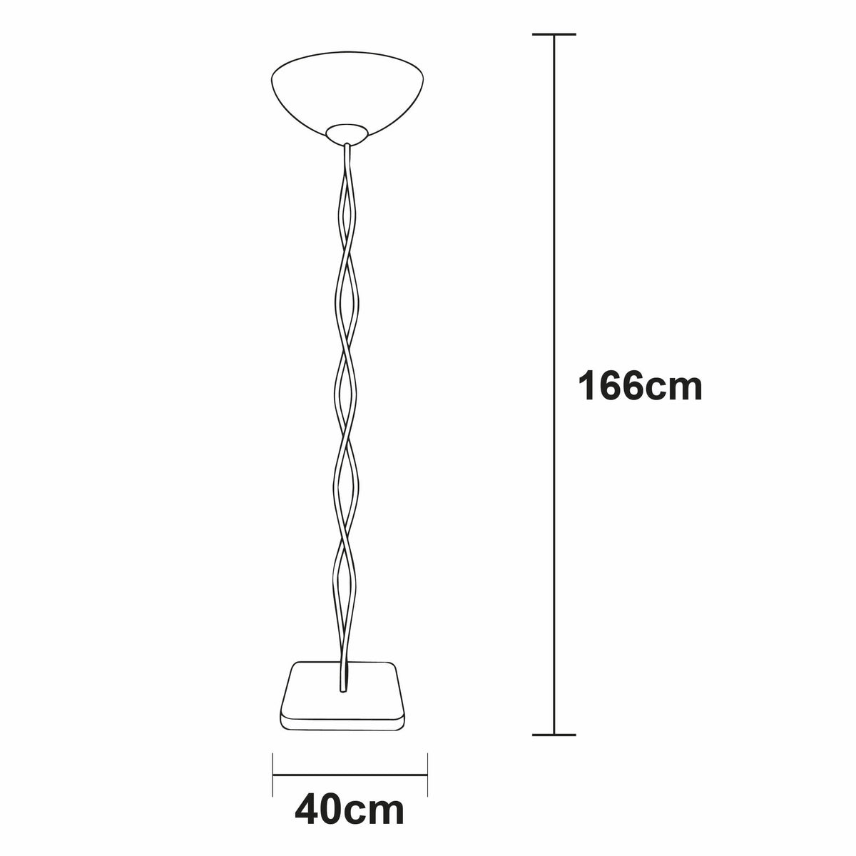 Lámpara de Pie "Trenzada" Pantalla de Cristal 40 cm