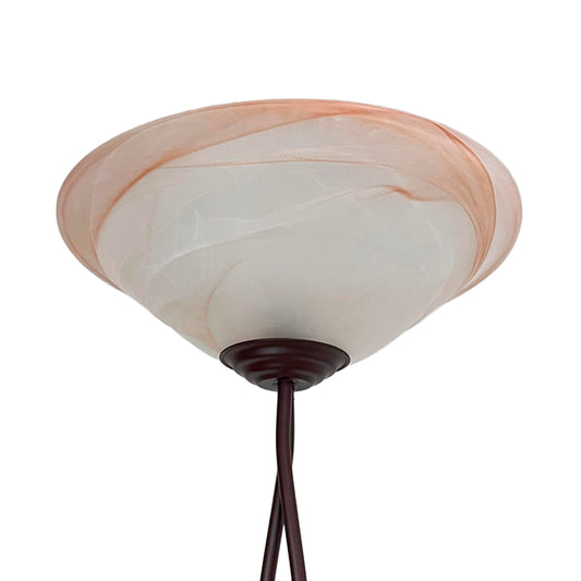 Lámpara de Pie "Trenzada" Pantalla de Cristal 40 cm