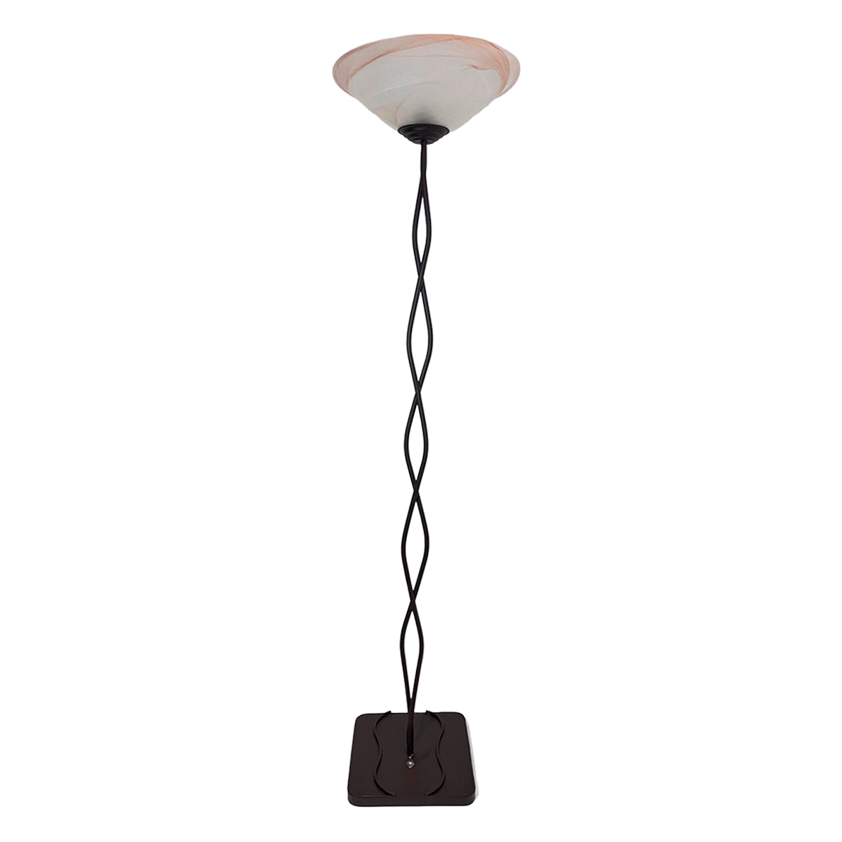 Lámpara de Pie "Trenzada" Pantalla de Cristal 40 cm
