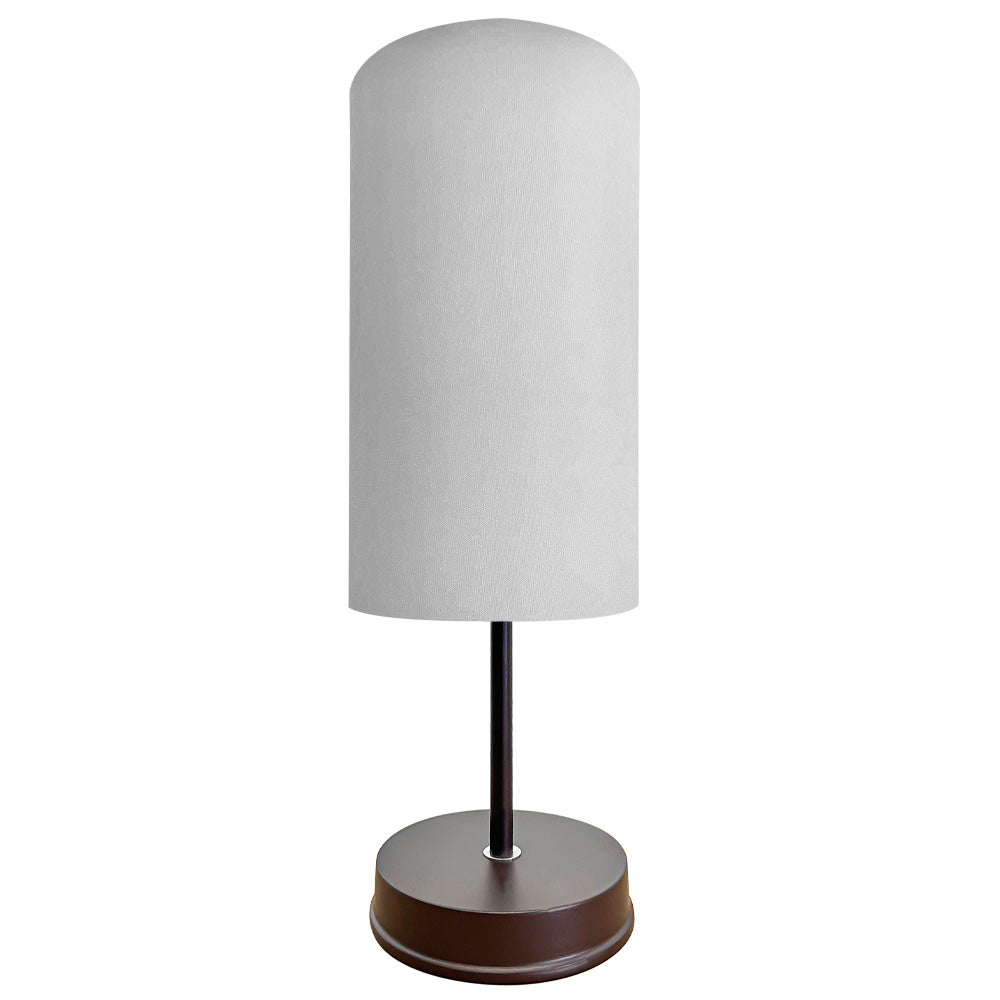 Lampara de Mesa Base Chocolate Pantalla Blanco