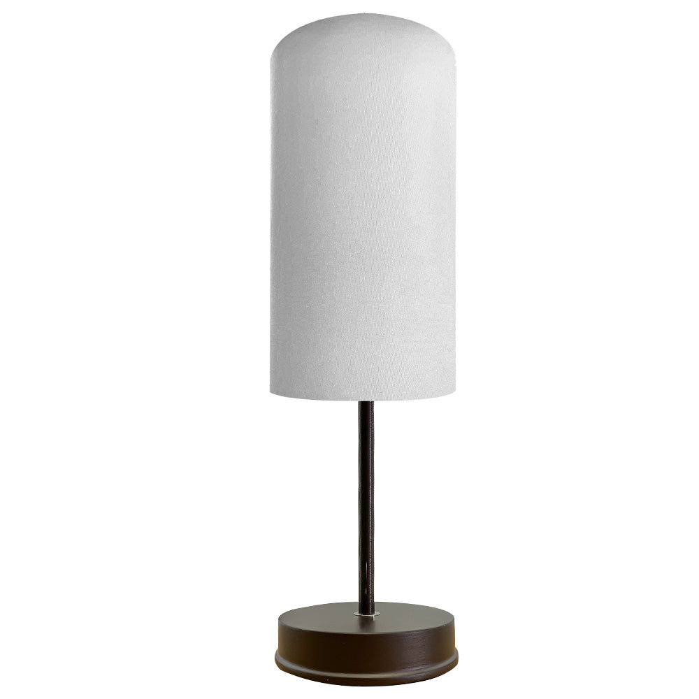 Lampara de Mesa Base Chocolate Pantalla Blanco