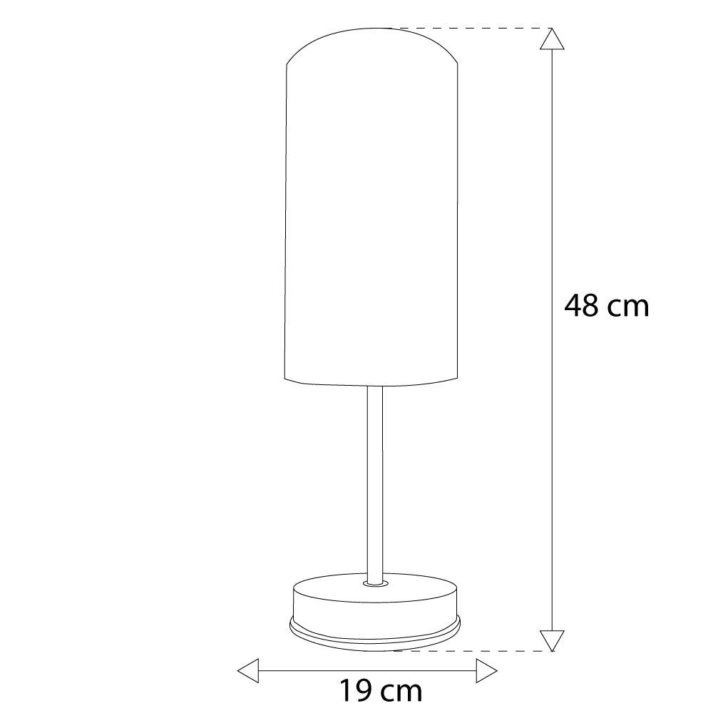 Lámpara de Mesa Base Metálica Color Satín Con Pantalla de Tela