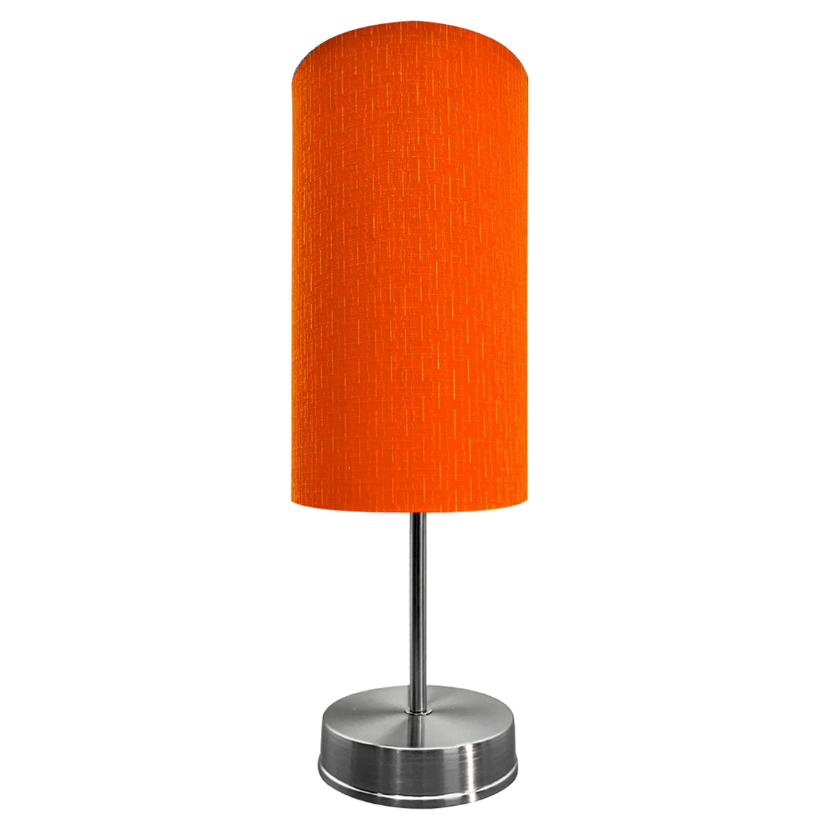 Lámpara de Mesa Base Metálica Color Satín Con Pantalla de Tela