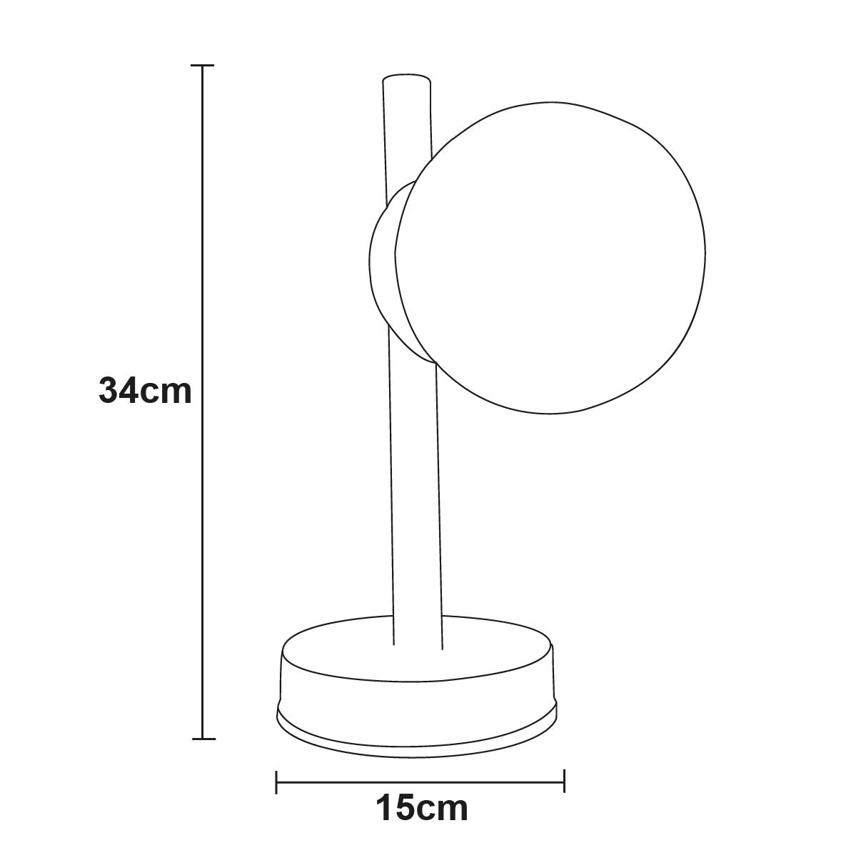 Lámpara de Mesa M-5 Globo R-6 Ambar