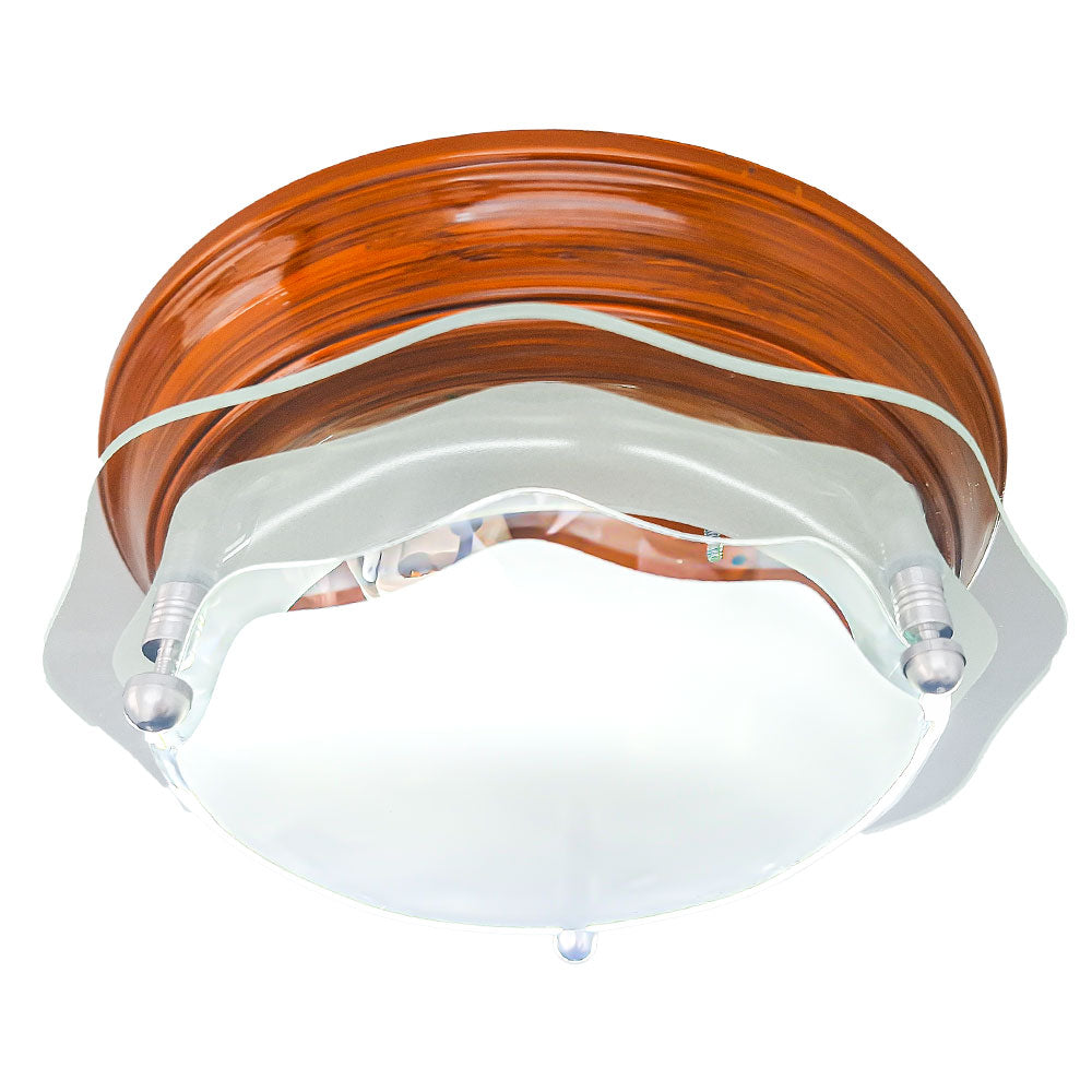 Plafon Ovni Grande Base color Madera Pantalla Lisa
