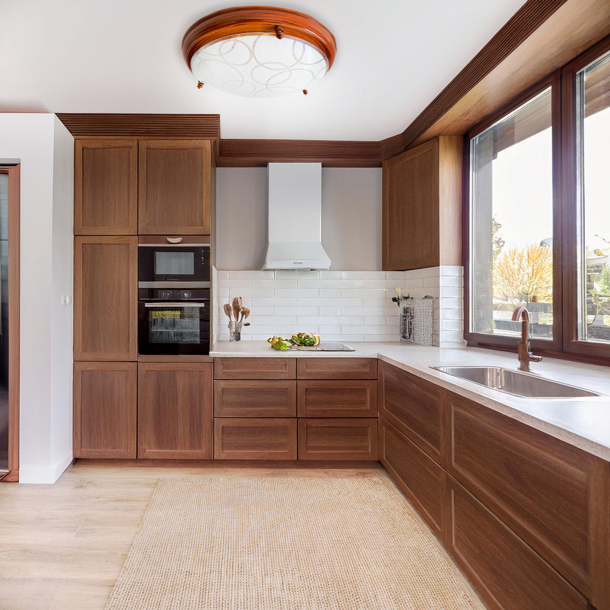 Plafon P20 Grande Color Madera Circulos