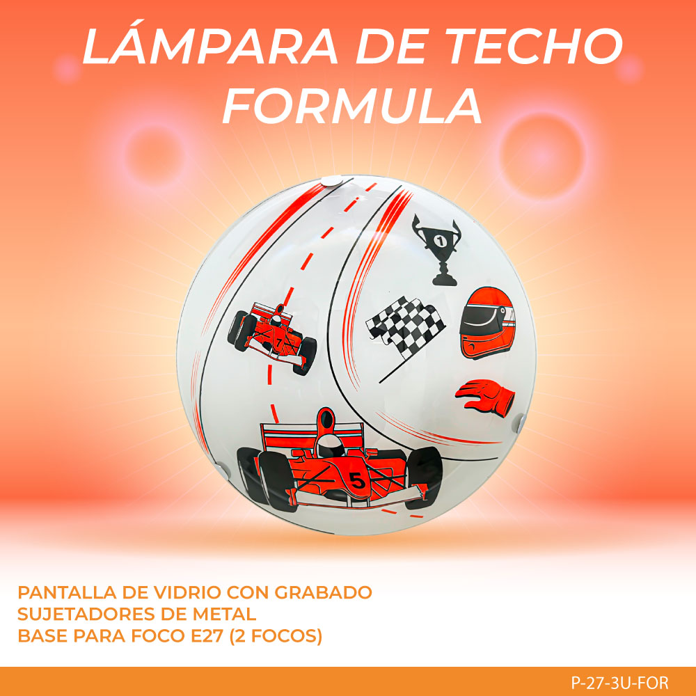 Lámpara de Techo, Pantalla de Cristal, Formula