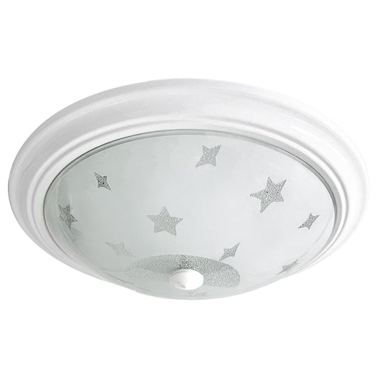 Lámpara de Techo Circular Color Blanco Pantalla Estrellas