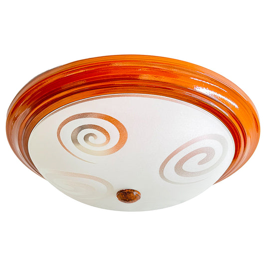 Lámpara de Techo Circular Color Madera Pantalla Caracoles