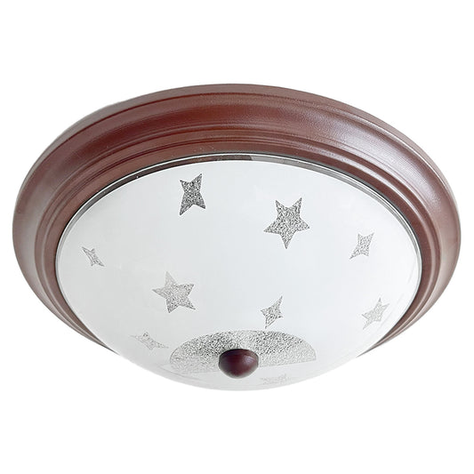 Lámpara de Techo Circular Color Chocolate Pantalla Estrellas