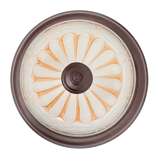 Plafón Rustico Mediano Pantalla de Cristal Blanco