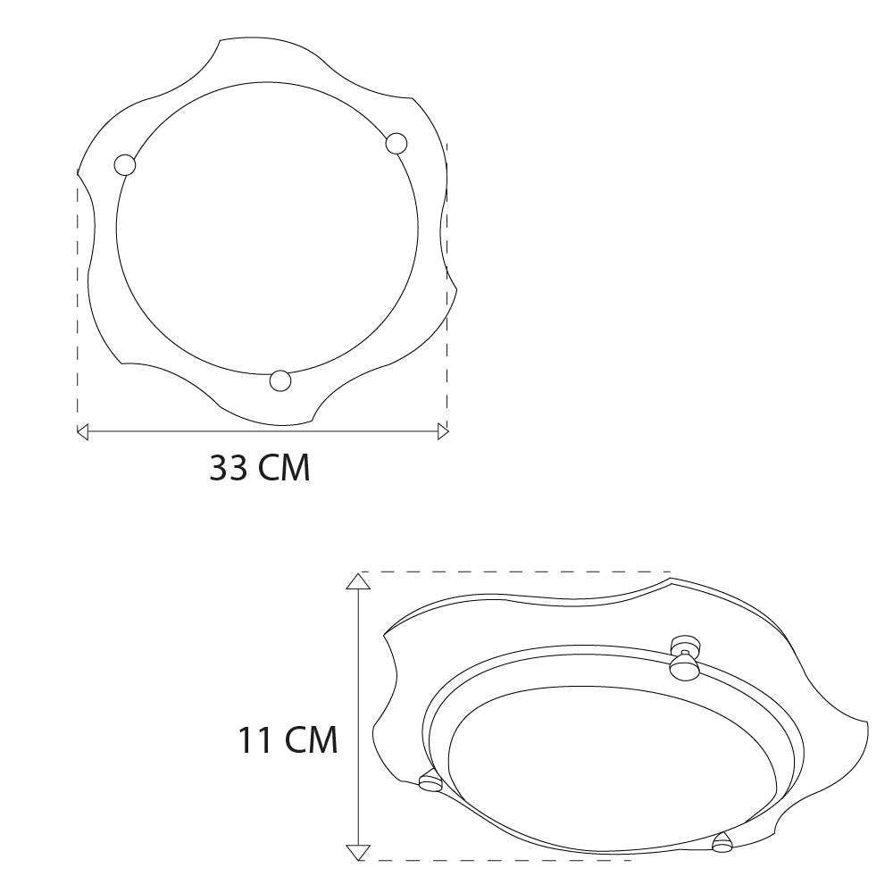 Plafon P 39 LED 18w 3 Tonos Sol Espejo