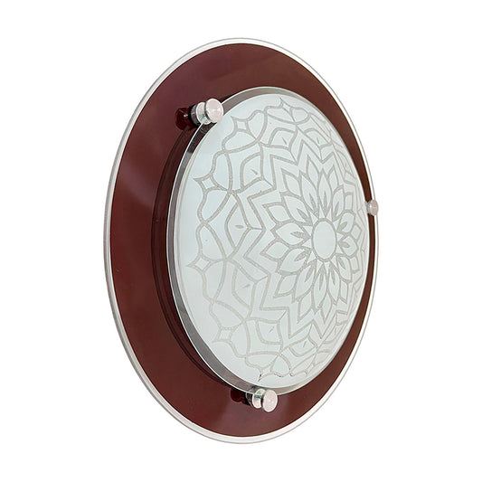 Plafon P-39 Redondo Cristal Chocolate Pantalla Mandala