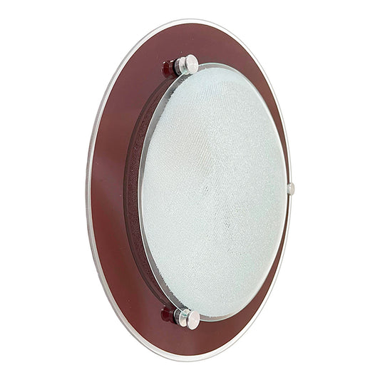 Plafon P-39 Redondo Cristal Chocolate Pantalla Diamantada