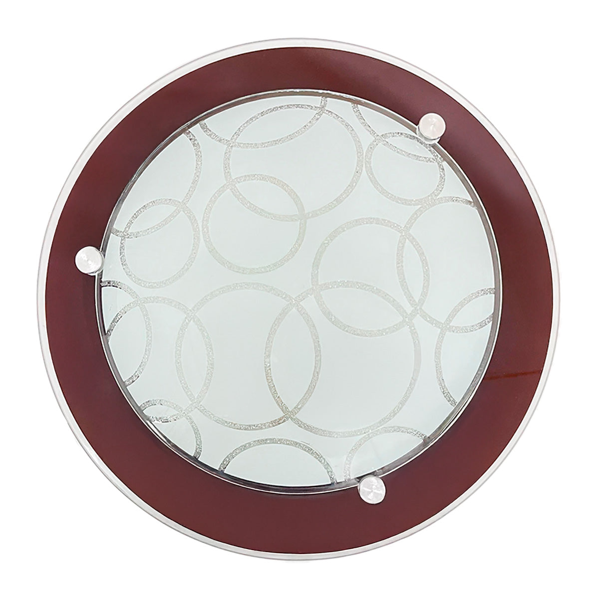 Plafon P-39 Redondo Cristal Chocolate Pantalla Circulos