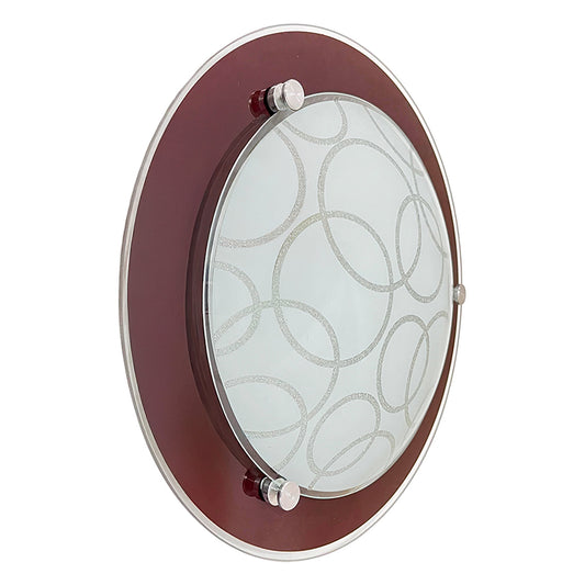 Plafon P-39 Redondo Cristal Chocolate Pantalla Circulos