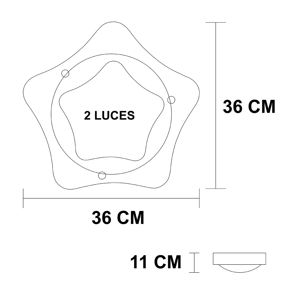 Lámpara de Techo Plafon P-39 Grande Estrella