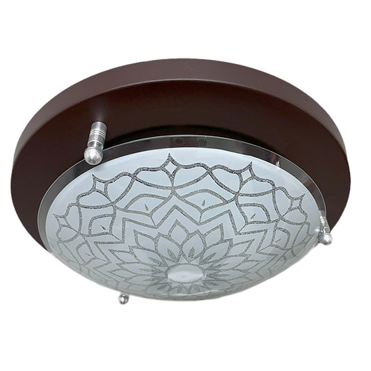 Plafon P 40 LED 3 tonos 12w Color Chocolate Vidrio Mandala Diamantado