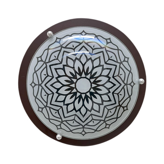 Plafon P 40 LED 3 tonos 12w Color Chocolate Vidrio Mandala