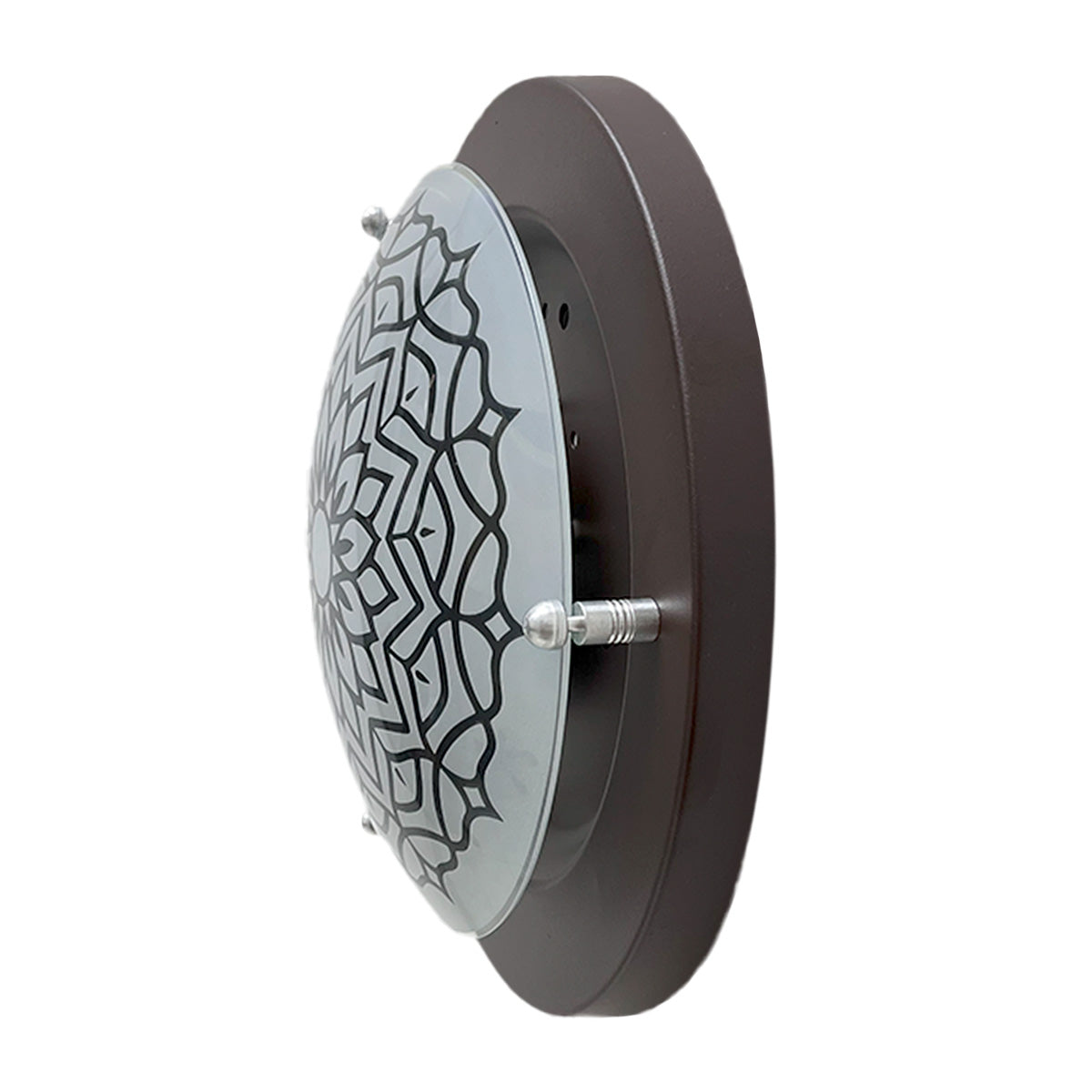 Plafon P 40 LED 3 tonos 12w Color Chocolate Vidrio Mandala
