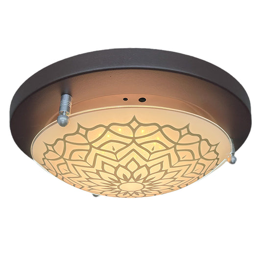Plafon P 40 LED 3 tonos 12w Color Chocolate Vidrio Mandala
