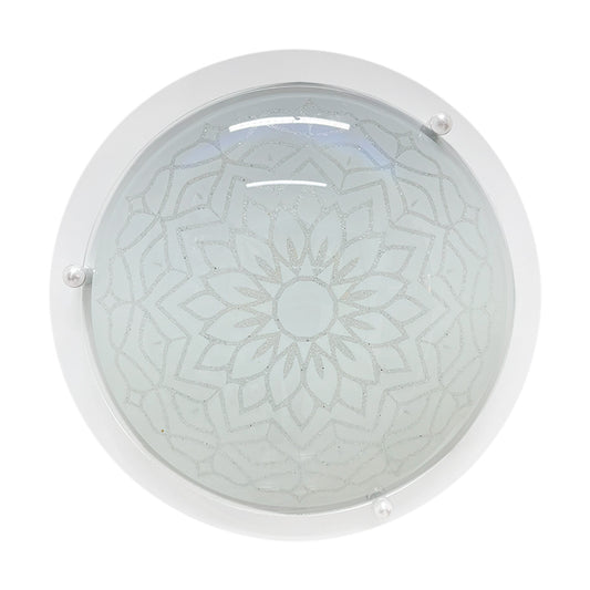 Plafon P 40 LED 3 tonos 12w Color Blanco Vidrio Mandala Diamantado