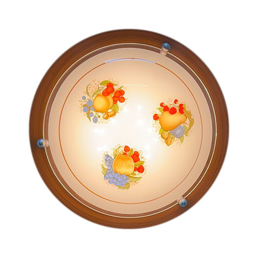 Plafon P 40 LED 3 tonos 12w Color Madera Vidrio Frutas