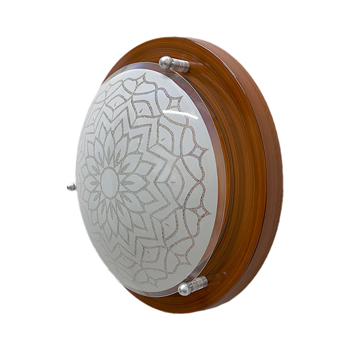 Plafon P 40 LED 3 tonos 12w Color Madera Vidrio Mandala Diamantado