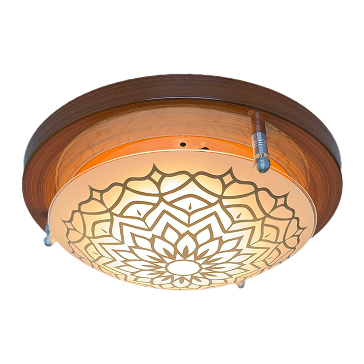 Plafon P 40 LED 3 tonos 12w Color Madera Vidrio Mandala
