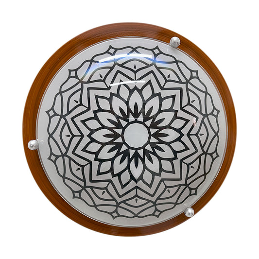 Plafon P 40 LED 3 tonos 12w Color Madera Vidrio Mandala