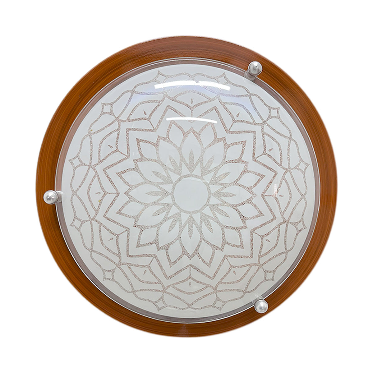 Plafon P 40 LED 3 tonos 12w Color Madera Vidrio Mandala Diamantado