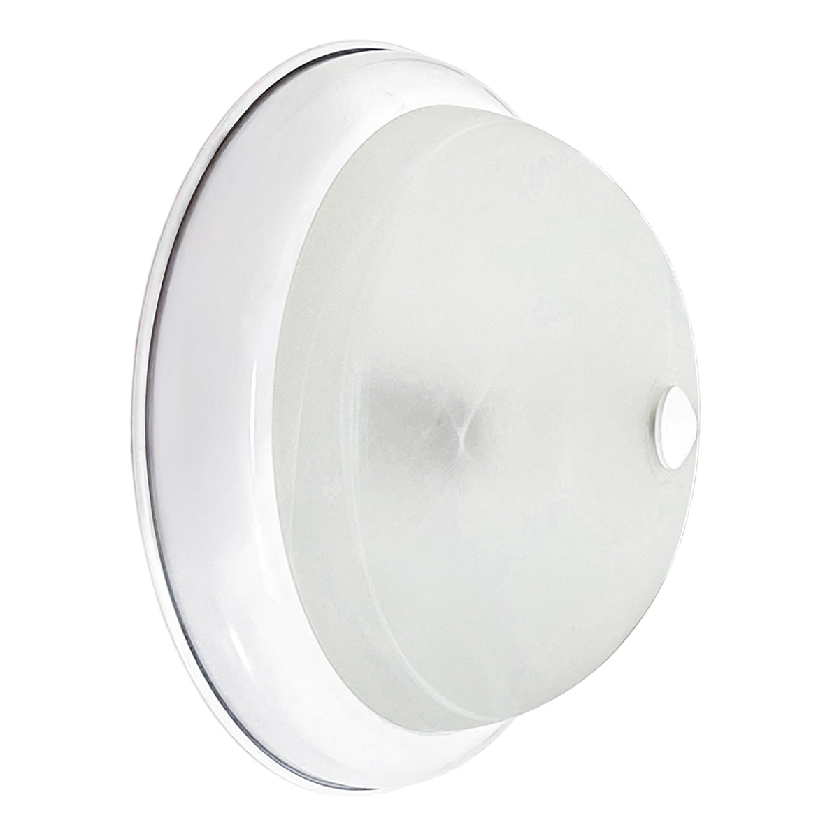 Plafón Base Metálica Color Blanco Pantalla de Cristal Domo de Cristal
