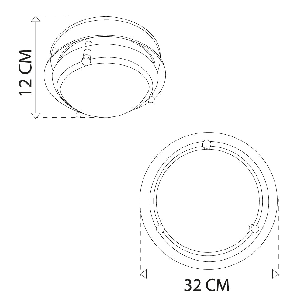Lámpara de Techo Ovni Color Cromo Doble pantalla de Cristal