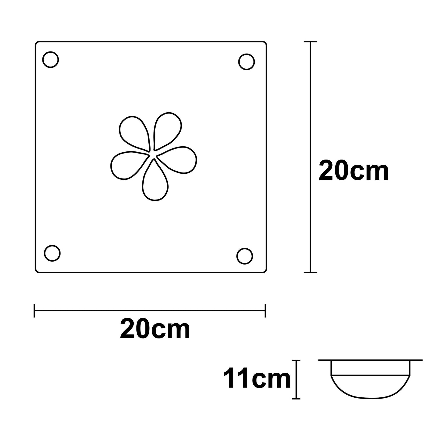 Lámpara de Techo P-75 Cuadrada