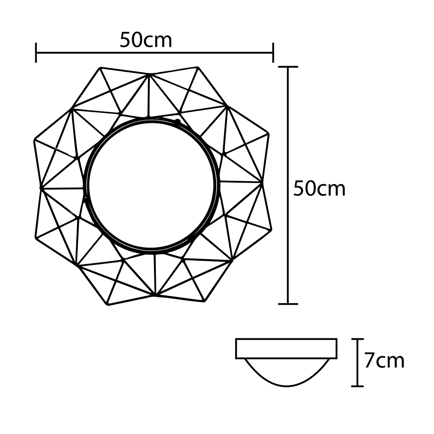 Lampara de Techo Mandala Negro LED