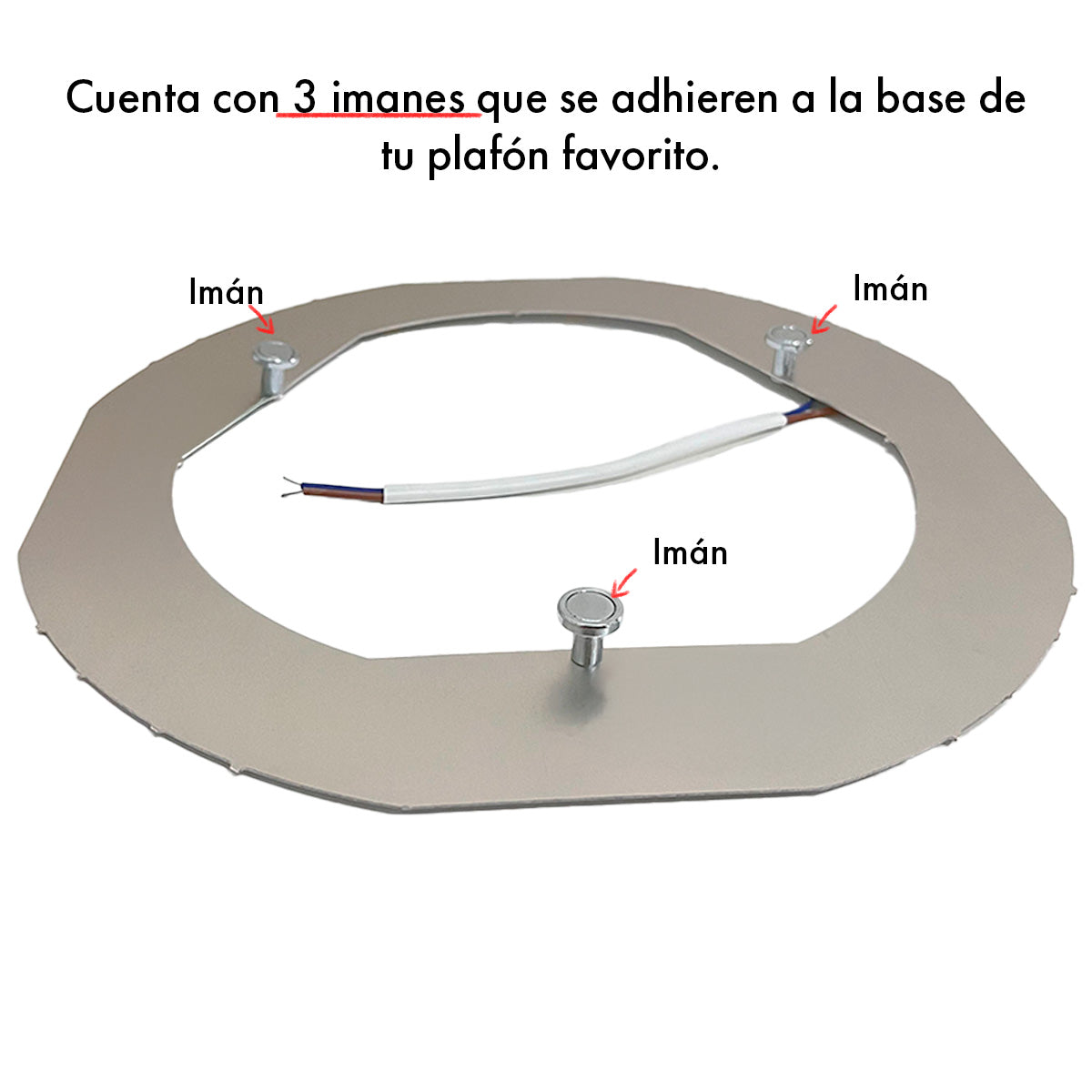 Placa LED 24W Tres Tonos Base Magnetica