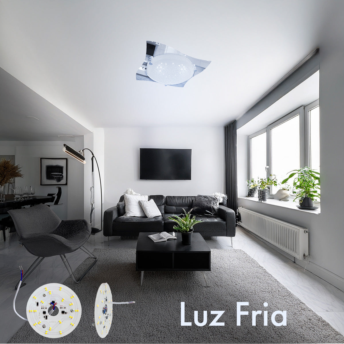 Placa LED 12W Tres Tonos Base Magnetica