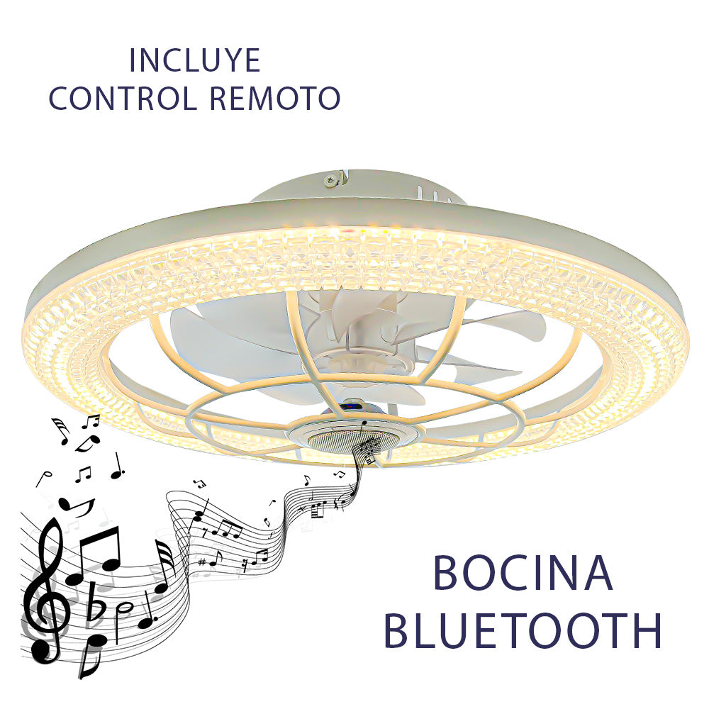Ventilador de Techo LED  Bocina 6 Velocidades