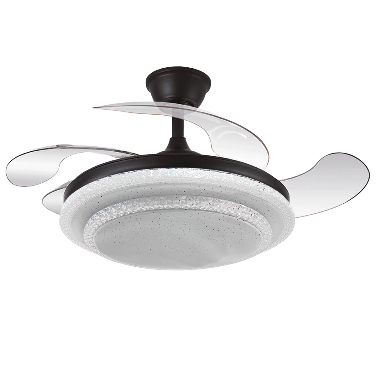 Ventilador de Aspas Retractiles Con Luz de LED Negro 7802