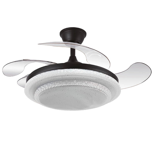 Ventilador de Aspas Retractiles Con Luz de LED Negro 7802