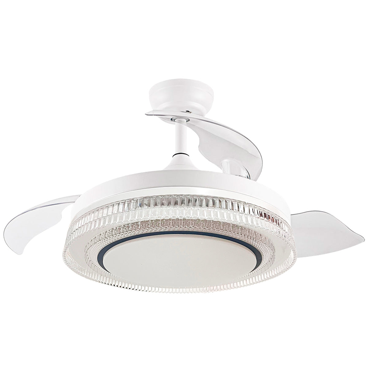 Ventilador de Aspas Retractiles Con Luz de LED Negro 7821