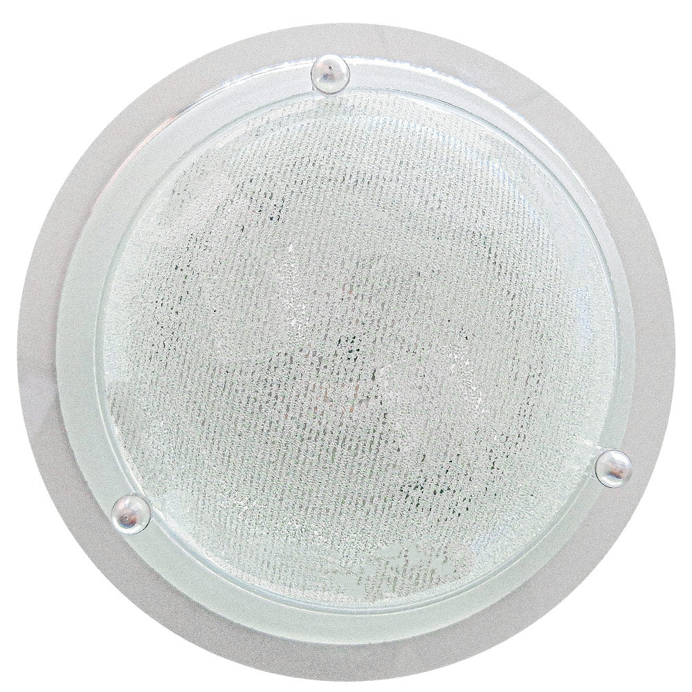Lámpara de Techo Ovni Color Cromo Doble pantalla de Cristal