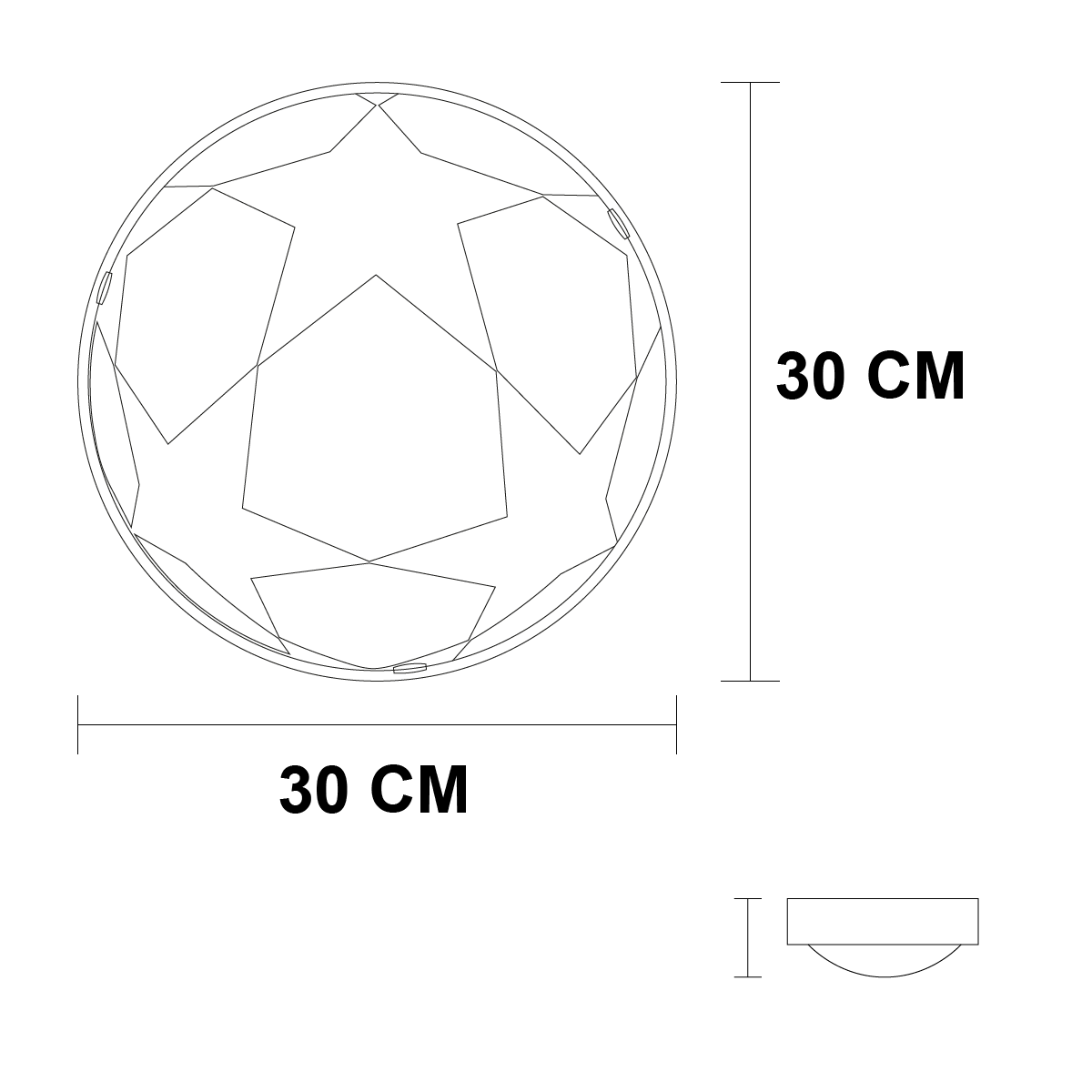 Lámpara de Techo, Pantalla de Cristal, Balon Futbol Estrellas