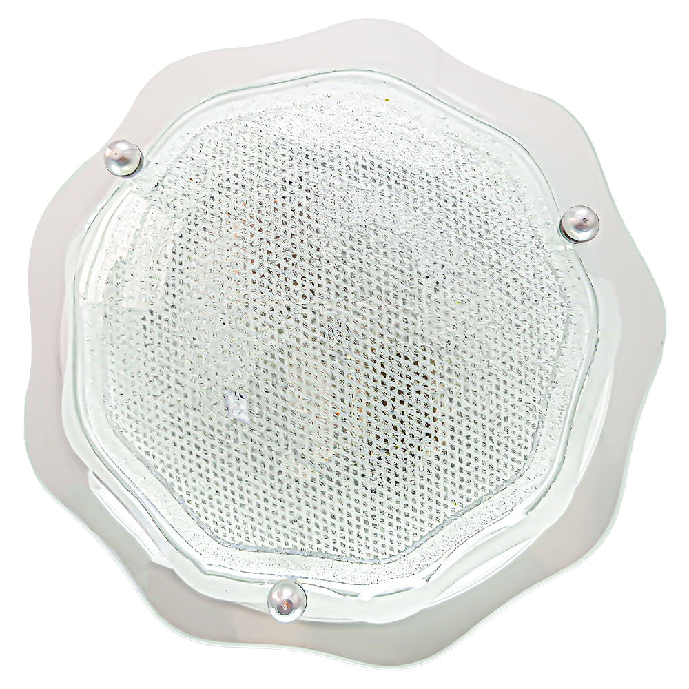 Plafón Flor Base Color Blanco Doble pantalla de Cristal