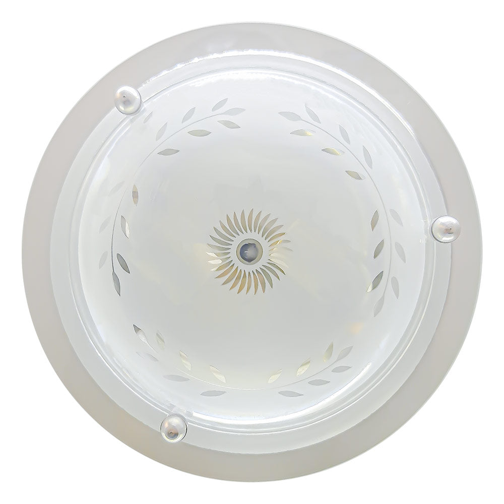 Lámpara de Techo Ovni Color Cromo Doble pantalla de Cristal