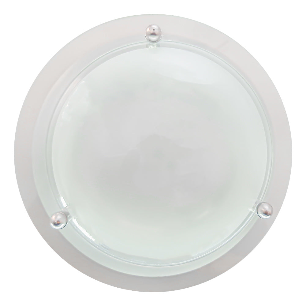 Lámpara de Techo Ovni Color Cromo Doble pantalla de Cristal