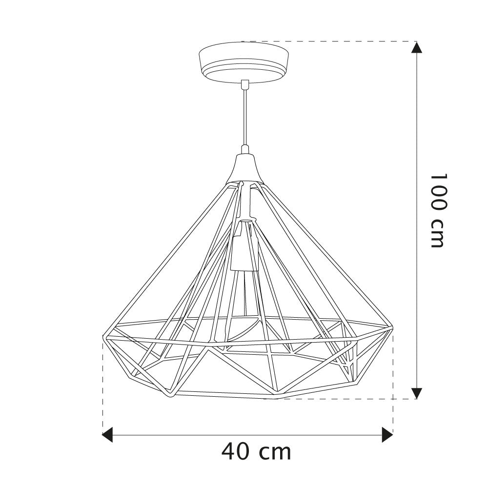 Lámpara Colgante Vintage Piramide Gratis Foco Neon