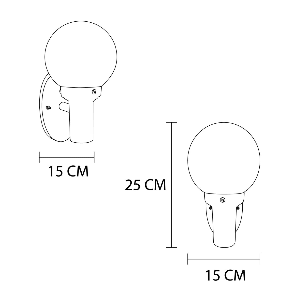 Lámpara de Pared Exterior, Antorcha A-1 Verde Globo PMM