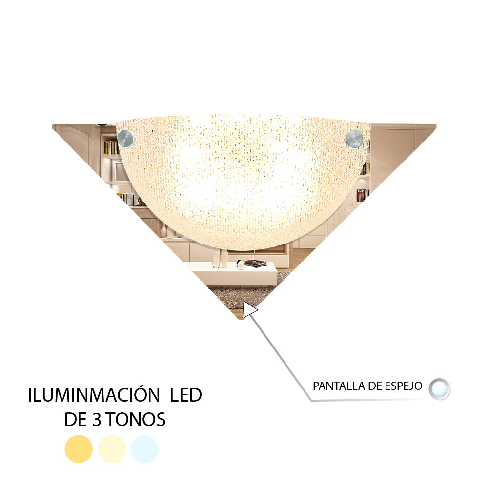 Lámpara de Pared, Pantalla de Cristal LED 3 Tonos Triangulo